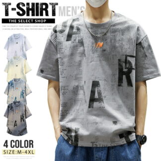綿100％ Tシャツ トップス ロゴ T メンズ 半袖Tシャツ カジュアルTシャツ アメカジ フォトプリント コットンtシャツ ティーシャツ tシャツ カットソー 吸湿性 夏 夏服 インナー