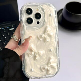 iphone 16 ケース リボン パール 立体 クリア 韓国 かわいい いphoneケース キラキラ ボウノット おしゃれ 人気スマホケース