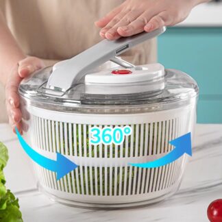 野菜水切り器 プッシュ式 回転式 水切りボウル サラダボウル 多機能 時短 下ごしらえ 便利グッズ キッチン用品