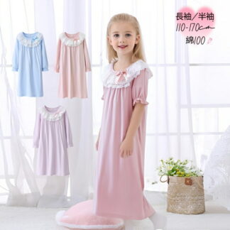 キッズ パジャマ 女の子 ワンピース 春 秋 長袖 綿 ワンピースパジャマ 半袖 100 レース 柔らかい 子供 ナイトドレス 部屋着 ナイトウェア ルームウェア