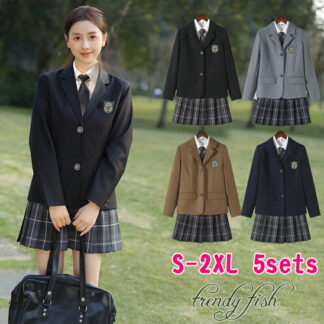 卒業式 入学式 フォーマル スーツ 卒服 女の子 ネクタイ 大きいサイズ 小学校 女子 中高生 小学生 ジャケット スカート シャツ 5点セット 土色 黒 子供スーツ 中学生 卒 グレー