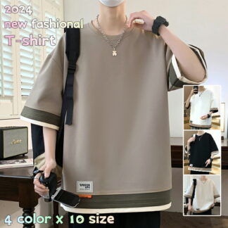 Ｔシャツ メンズ 半袖 カットソー 夏服 ティーシャツ ビッグT 無地 大きいサイズ 軽い 柔らかい シルエット かっこいい カジュアル おしゃれ ファッション 4色&10サイズ トップス