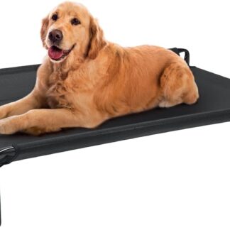 犬 ベッドドッグコット高架式ペットベッド大型犬用屋外コットベッド洗濯可能な通気性メッシュ付きポータブルスタンディングペット滑り止めフィート屋内屋外キャンプベッド