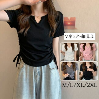 tシャツ レディース 長袖 春 vネック 無地 トップス 夏 通気 おしゃれ きれいめ 大きいサイズ スポーツ 可愛い ブラック ホワイト m l xl 3l カジュアル 重ね着 インナー ウェ
