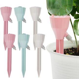 自動給水キャップ 自動給水器 6個セット 自動水やり器 植物自動じょうろ 散水 水やり 水遣り器 挿すだけ 各サイズペットボトル対応 園芸 盆栽 野菜 留守に適用 植物