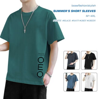 Tシャツ メンズ 半袖 カジュアル トップス クルーネック 大きいサイズ 綿素材 柔らかい 快適 通気性 涼しい プリント ロゴデザイン おしゃれ ストリート系 シンプル 春 秋 体型カバー ゆっ