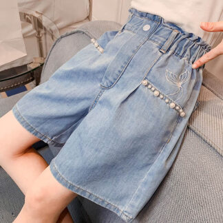 ハーフパンツ 女の子 キッズ デニムショートパンツ 子供服 子ども服 こども服 パンツ ズボン ボトム Gパン 短パン ガールズ ジーンズ