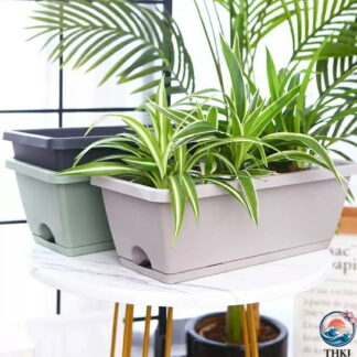 大型長方形プランター 深型 野菜栽培キット 排水穴＆トレー付き 厚手プラスチック 室内室外対応 ベランダガーデニング 家庭菜園用 野菜 観葉植物 鉢植え 園芸用品 耐久性 土保持 通気性 植栽管