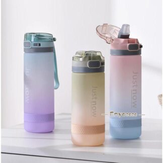 水筒 ストロー 夏用 500ml グラデーション 子供 大人 通勤 通学 大容量 PP ピンク ジム 体操 ヨガ トレーニング 自転車 軽い スポ 登山