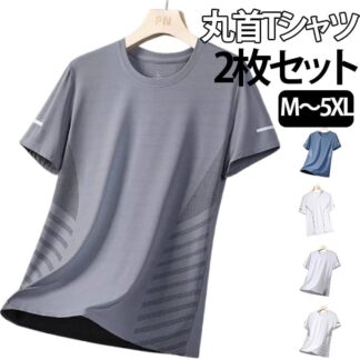 丸首 メッシュ 2枚組 インナーシャツ メンズ 肌着 半袖 冷感tシャツ 接触冷感 吸汗 速乾 クルーネック ドライインナー メンズインナー 抗菌 白 Tシャツ ドラ Uネック