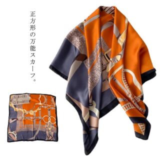 大判 正方形 スカーフ 90cm 総柄 柄 レディース ストール シルク調 ハンダナスカーフ ヘアクセサリー バッグスカーフ 母の日ギフト 母の日プレゼント バッグチャーム