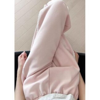 レディース ワイドレッグパンツ ライトグレー レースエッジ スウェットパンツ カジュアル ストレート 低身長対応 ゆったりシルエット アメリカンスタイル 春夏秋