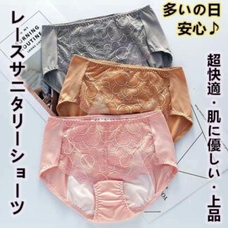 総レースサニタリーショーツ サニタリーショーツ 夜用サニタリーショーツ レース 女性産褥ショーツ通気性漏れ防止生理ショーツ1枚 3枚選べる 生理用ショーツ