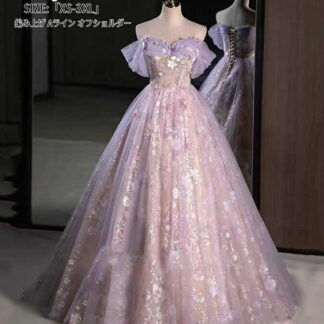 パーティードレス エレガント 結婚式 ワンピース ウエディングドレス Long dress 可愛い オフショルダー ロングドレス 司会者 演奏会ドレス 二次会 イブニングドレス 大きいサイズ 発表会