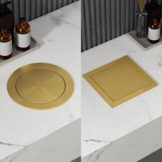 ゴミ箱 ステンレス製 埋め込み式 ダストボックス 回転式 ふた付き 金色 正方形 円形 4L以下 黒色