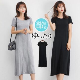 ワンピース レディース ロングワンピース Tシャツ ゆったり Aライン 無地 大きいサイズ ワンピ ノースリーブ 夏 おしゃれ 大好評 マキシ