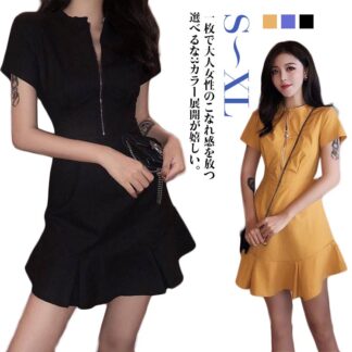 春夏 ミニワンピース レディース シャツワンピース 半袖 ミニ丈 ワンピース 女性 シンプル 無地 ショート丈 秋 カジュアル キレイめ こなれ感 着痩せ ショートワンピース 体型カバー 大人可