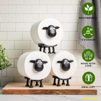 羊のトイレットペーパーホルダー 置き型 北欧風 おしゃれ かわいい 動物ティッシュペーパーホルダー 取り付け簡単 バスルー トイレットペーパースタンド