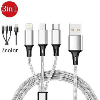 3in1 充電ケーブル type-c USB Type C android 同時給電可 iPhoneX 8plus 7 12 Micro ケーブル iPhon ス