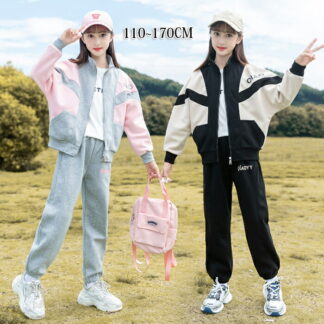 子供服 女の子 ジャージ 上下セット セットアップ スポーツウェア 長袖 ルームウェア 2点セット 韓国 小学生 切替 ガールズ 春秋 運動着 通園 通学 カジュアル ジュニア服