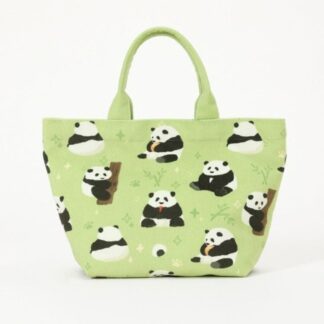 トートバッグ パンダ バッグ パンダ柄 ぱんだ柄 PANDA 花柄 動物 ガーリー系 緑 可愛い グリーン レディース ハンドバッグ 大人 子供 上品 かわいい 通勤 ビーチバッグ 綿 コットン