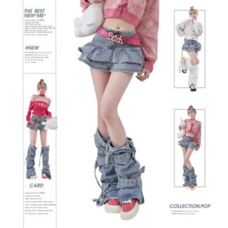 ステージ衣装 ダンス衣装 スカート デニムスカート ダンス 衣装 k-pop アイドル ヒップホップ 韓国風 レディース 学生 チアダンス ジャッズ 演出服 jazz S M 発表会
