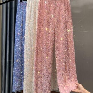 レディーダンス衣装 スパンコール パンツ 女性 ジャズ DS バー キラキラ 演出服 ストレートパンツ ワイドパンツ カラフル スパンコールパンツ おしゃれ ステージ衣装