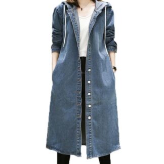 デニムジャケット ロング レディース デニムコート フード付き gジャン ミモレ丈 春秋アウター 体型カバー効果抜群 チェスターコート ブルゾン 着回し ゆったり 大きいサイズ XL-4XL コート