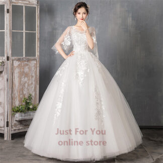 ウェディングドレス 袖あり 二次会ドレス wedding dress 格安 ウエディングドレス 大きいサイズ プリンセスライン 結婚式 二次会 花嫁 ブライダル ロングドレス 披露宴 ドレス