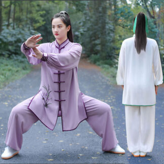 太極拳 服 大人 太極拳ウェア ウェア 上下セット 太極拳衣装 プリント 花 メンズ レディース 男女兼用 太極拳服 カンフー気功衣装 朝練 中華風 練習着 長袖太極拳セット パンツ 演武服