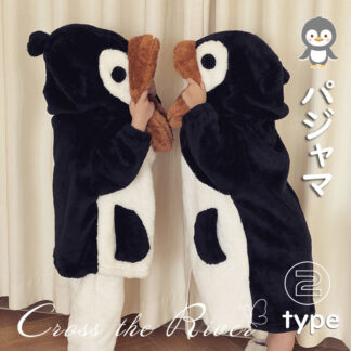 ペンギン 着ぐるみ ハロウィン 仮装 小学生 パジャマ キッズ 子供 ルームウェア ベビー もこもこパジャマ 暖かい 着る毛布 動物 上下セット ナイトガウン フード付き 防寒 子供服 冬 ナイ
