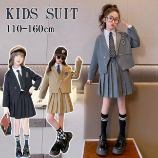 卒業式 スーツ 女の子 3点セット ジャケット シャツ スカート ネクタイ付き子供服 卒服 小学校卒業式スーツ 子供スーツ 小学生 中学生 高校生 フォーマルスーツ 入園式 入学式 卒業 女子