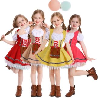 ハロウィン 衣装 メイド服 子供 女の子 ワンピース ビールガール コスプレ 子供コスチューム 民族衣装 ディアンドル メイド キッズ 子供用 仮装 イベント パーティー 舞 コスプレ衣装