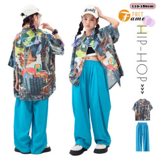 キッズダンス 単品orセット ダンス衣装 セットアップ ヒップホップ 女の子 トップス 半袖 シャツ ロングパンツ ガールズ チアガール 演出服 キッズ ジュニア ダンス 衣装 ダンスウェア