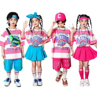 キッズダンス 衣装 ヒップホップ ダンス衣装 女の子 スカート ボーダー柄 tシャツ パンツ 子供服 ファッション キッズダンス衣装 セットアップ 男の子 体操服 チアガール ステージ衣装 韓