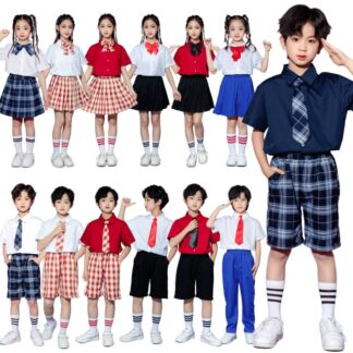 卒業式 女の子 男の子 JK セットアップ 学生 制服 ダンス衣装 チェック柄 5色 キッズ ダンス 衣装 中小生 幼稚園 韓国 半袖シャツ スカート パンツ 学園制服 合唱団 発表会 入学式 学園