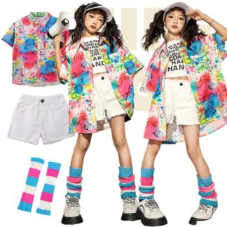 キッズダンス 男の子 女の子 夏用 ピンク ダンス衣装 セットアップ 単品 HIPHOP ３点セット ゆったり シャツ レッグウォーマー 演出服 発表会 団体演出 ショーツ