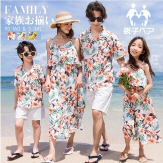 親子 アロハシャツ ペアルック メンズ アロハワンピース 親子コーデ 親子お揃い レディース キッズ花柄シャツリゾートワンピース結婚式ハワイ 沖縄旅行 リンクコーデ 親 家族お揃い