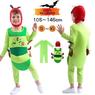 ハロウィン 虫 動物 毛虫 昆虫 可愛い ぬいぐるみ服 コスチューム キッズ 仮装 子供 男の子 女の子 子供用 3点セット 小学生 イベント クリスマス衣装 演出 パーティ 変装