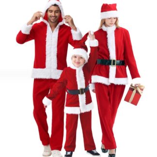 クリスマス コスプレ 衣装 親子ペア サンタコス 家族お揃い サンタクロース コスチューム 大人用 キッズ用 カップル 親子コーデ レッド 変身仮装