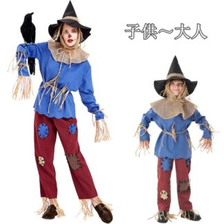 ハロウィン コスプレ 衣装 かかし 案山子 仮装 乞食 子供～大人 コスプレ衣装 Halloween こじき 舞台演出服 演劇 コスチューム 衣装＋帽子 オペラ