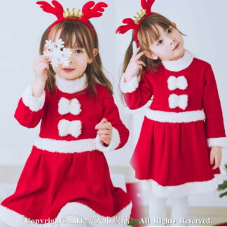サンタクロース サンタ服 女の子 キッズ サンタコスプレ クリスマス衣装 ワンピース 帽子 コスチューム 仮装 演出服 パーティー クリスマスプレゼント 子供 90cm 100cm 110c