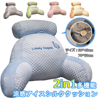 サイズ：70×50cm クッション 涼感 涼感アイスシルク2in1多機能クッション 涼感アイスシルククッション 椅子 腰&背中の伴侶 人間工学 涼しい 大き 腰&背中にフィット