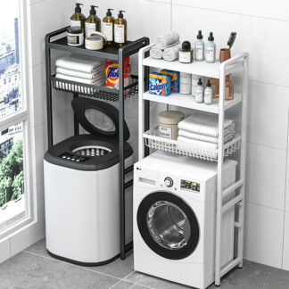 ランドリーラック 洗濯機ラック ベランダ収納棚 ランドリー収納 トイレ浴室物置棚 便器収納棚 洗面所 収納 つっぱりラック 棚付きランドリーラック 洗濯物