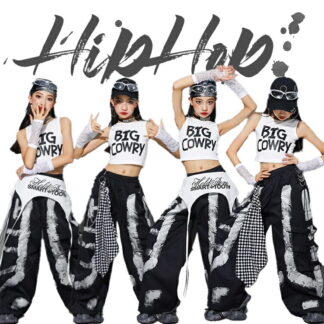 キッズ ブラック ジャズ ダンス衣装 女の子 タンクトップ ダンスウェア パンツ ガールズ  長ズボン 発表会 応援団 イベント ジュニア カッコイイ jazz K-POP オシャレ 普段着