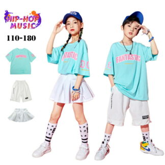 キッズダンス衣装 セットアップ シャツ スカートセット KPOP 女の子 男の子 ヒップホップ 子供服 ダンス衣装 hiphop ダンスtシャツ k-pop jazz ダンスウェア ストリート