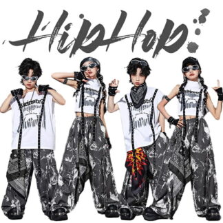 キッズ ブラック ジャズ ダンス衣装 迷彩 派手 男の子 セットアップ 女の子 タンクトップ k-pop 子供服 ヒップホップ 応援団 演出 カッコイイ チアダンス イベント 団体服
