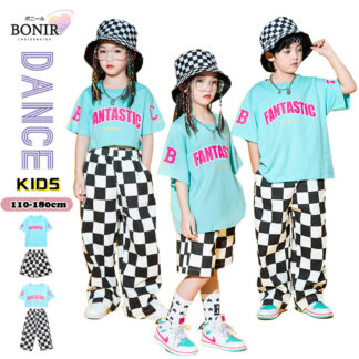キッズダンス衣装 セットアップ ヒップホップ 原宿系 半袖Tシャツ ショーツ ロングパンツ キッズ ジャッズ チアガール 女の子 男の子 へそ出し イベント用 応援団 ジャズダンス 子供