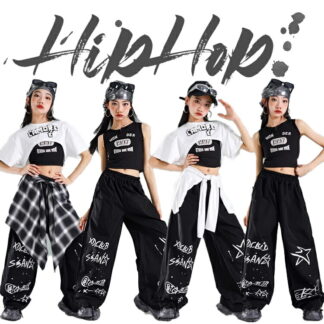 ダンス衣装 キッズ 女の子 子供服 ダンスウェア 黒 タンクトップ へそ出し パンツ ガールズ 長ズボン 発表会 応援団 イベント ジュニア カッコイイ 普段着 K-POP オシャレ DAN
