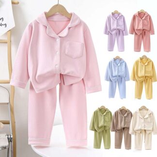 パジャマ キッズ 長袖 子供服 セットアップ 子供パジャマ 女の子 男の子 90cm～180cm ベビー服 ルームウェア 上下セット 前開き ボタン トップス ロングパンツ ジュニア 部屋着